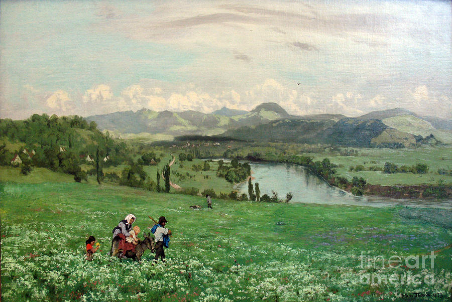  The Rhine near Saeckingen Painting by Celestial Images