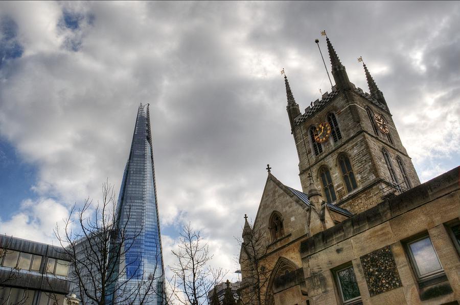  The Shard and Southwark Cathedral #3 Photograph by Chris Day