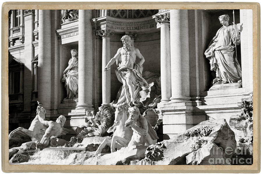  The Trevi Fountain Rome, Italy - BW Photograph by Stefano Senise