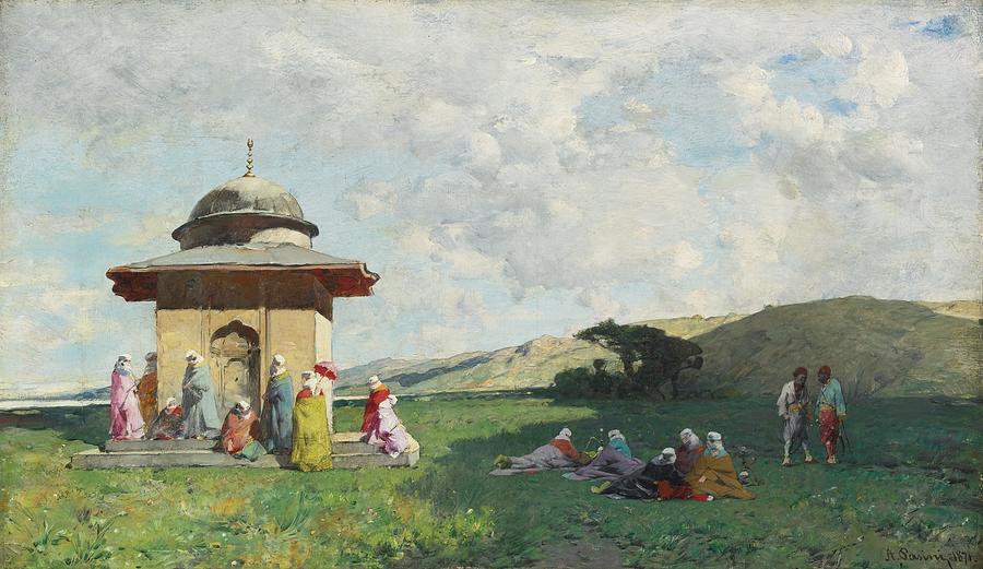  Turkish Women At A Shrine Painting by Alberto Pasini