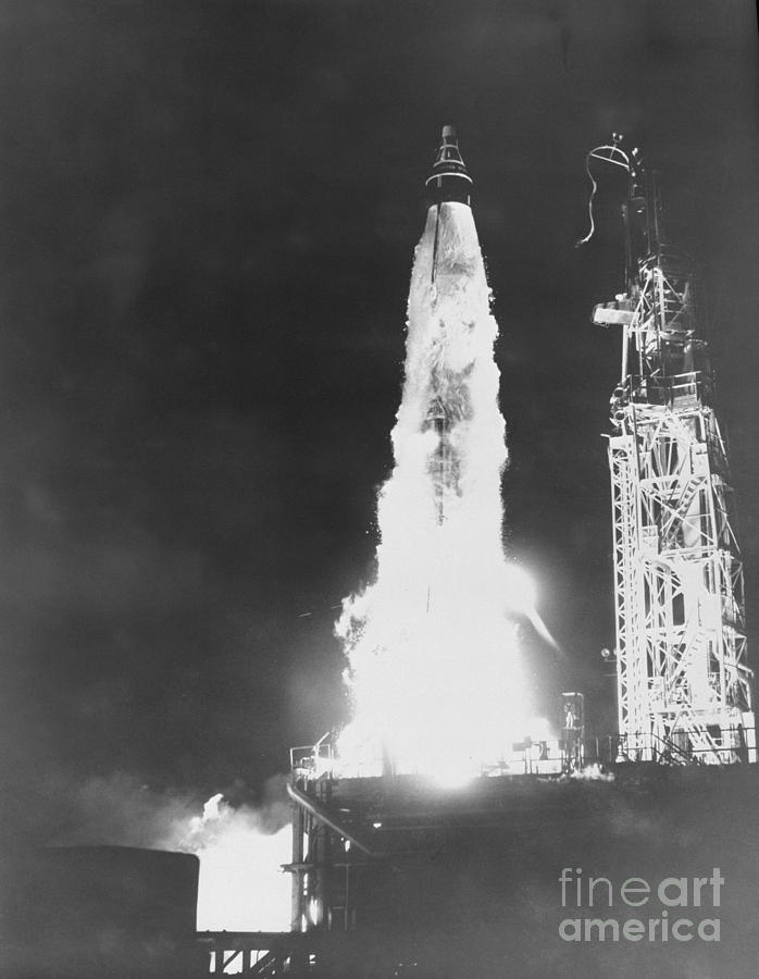  U S Air Force photo of Big Joe launch vehicle after launching at Cape Canaveral Photograph by Vintage Collectables