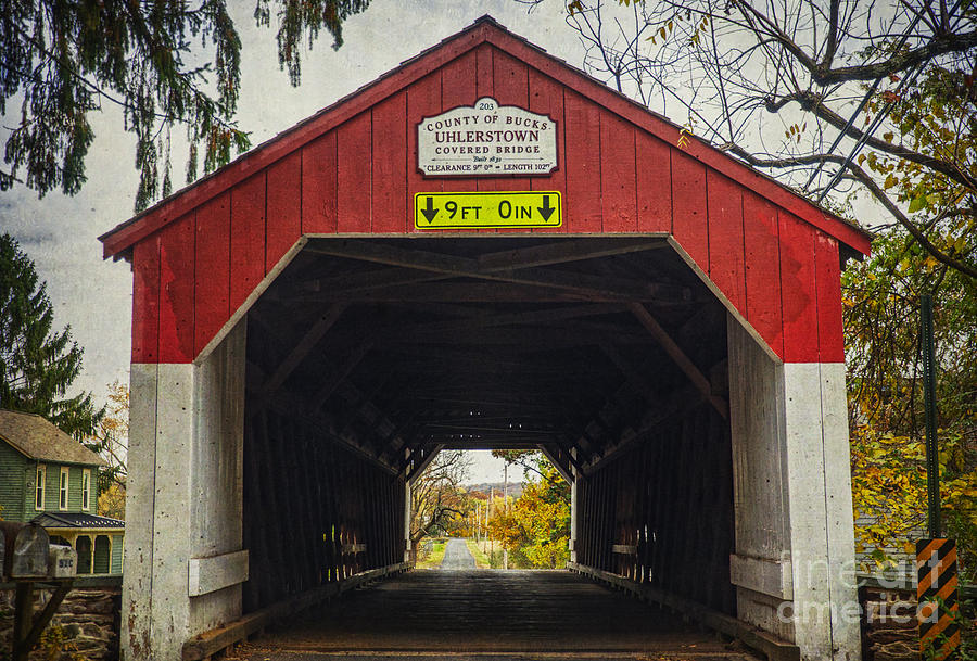 Fall Photograph -  Uhlerstown Covered Bridge IV by Debra Fedchin