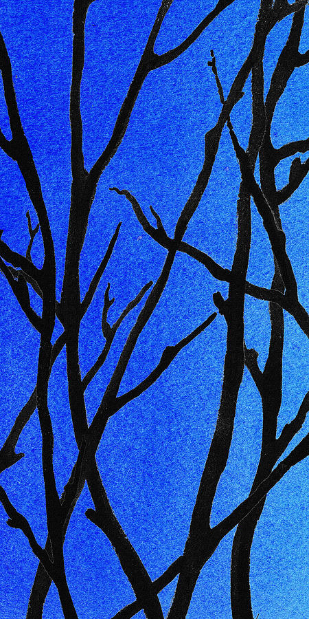  Ultramarine Forest Winter Blues I Painting by Irina Sztukowski