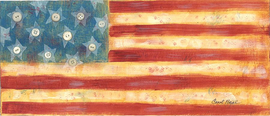  U.S. Flag Vintage Mixed Media by Carol Neal