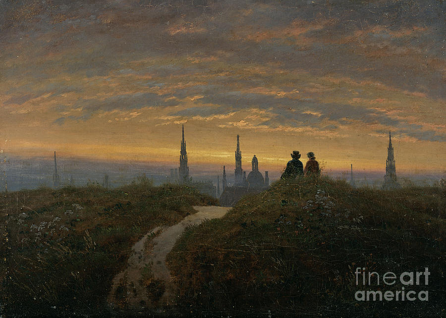Stadt Painting -  View Of Dresden At Sunset by Celestial Images