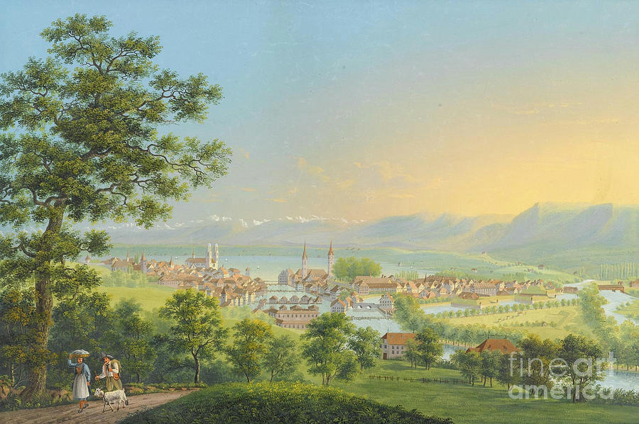  View of Zurich Painting by MotionAge Designs