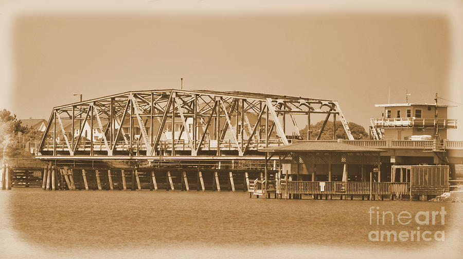  Vintage Swing Bridge In Sepia 5 Photograph by Bob Sample