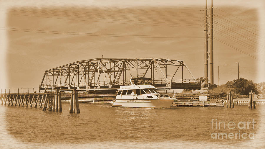  Vintage Swing Bridge In Sepia 2 Photograph by Bob Sample