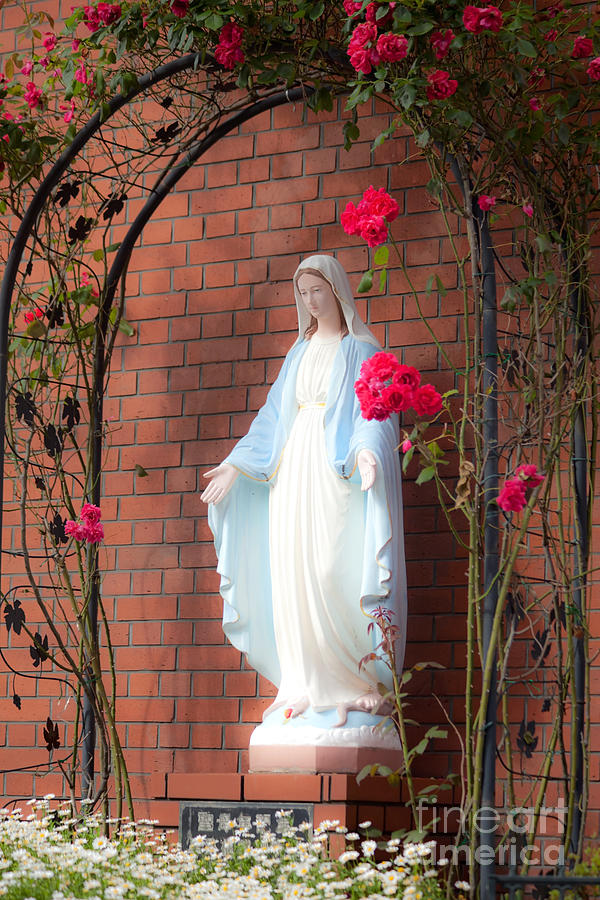  virgin Mary with roses Photograph by Aiolos Greek Collections