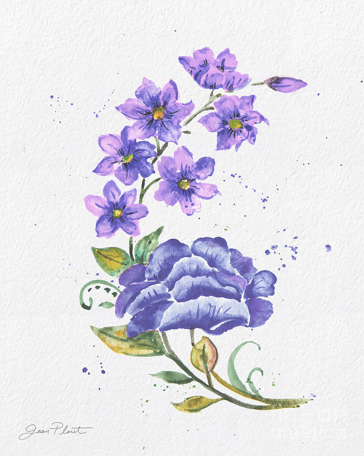  Watercolor Flowers-JP3797 Painting by Jean Plout