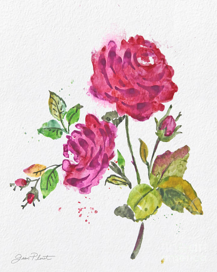  Watercolor Flowers-JP3798 Painting by Jean Plout