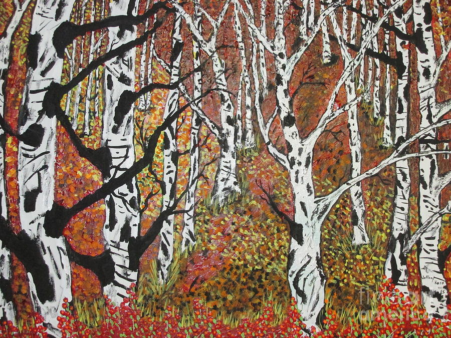  Whitebirch Forest Painting by Jeffrey Koss