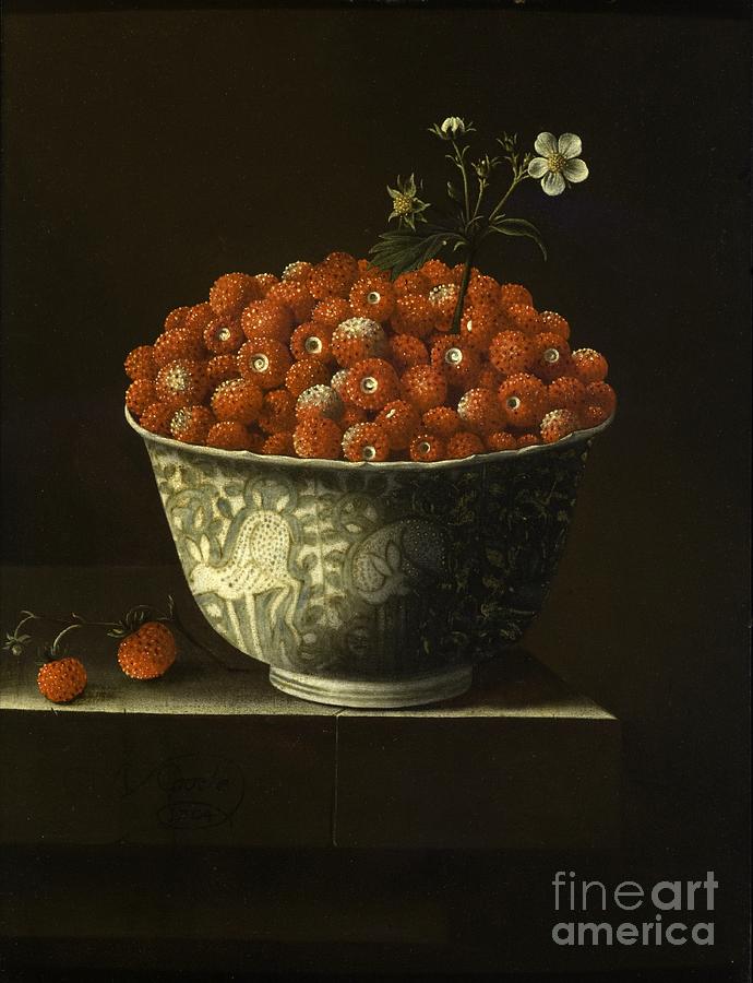 Wild Strawberries in a Wan Li Bowl Painting by Celestial Images