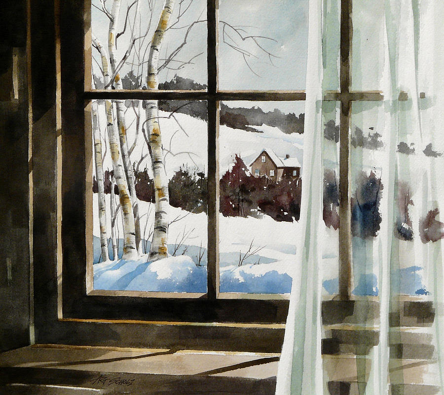   Winter Window Painting by Art Scholz