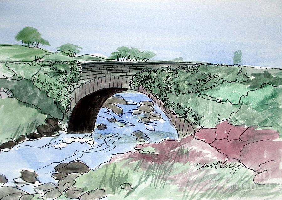  Wishing Bride Bridge, Co.. Kerry Drawing by Carol Veiga