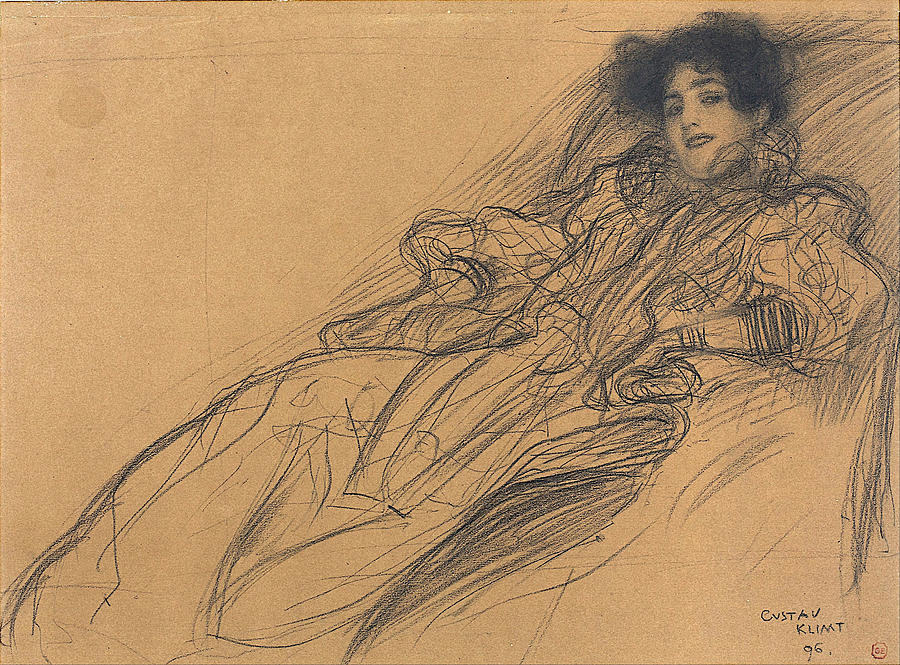  Young Woman in an Armchair #1 Drawing by Gustav Klimt