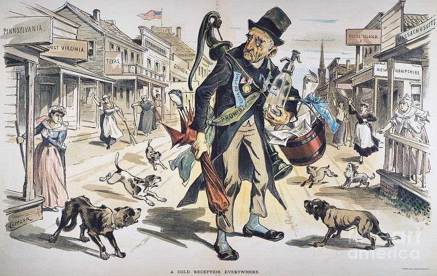 Prohibition  Cartoon, 1889 #0007243 Painting by Granger