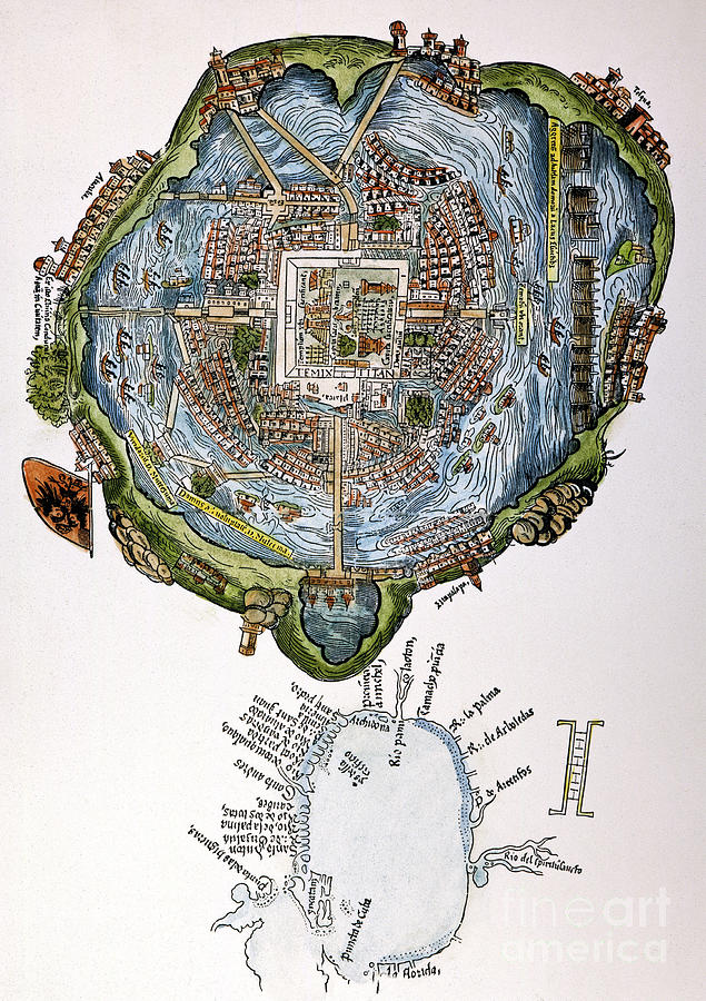 Tenochtitlan (mexico City) #0008397 Painting by Granger