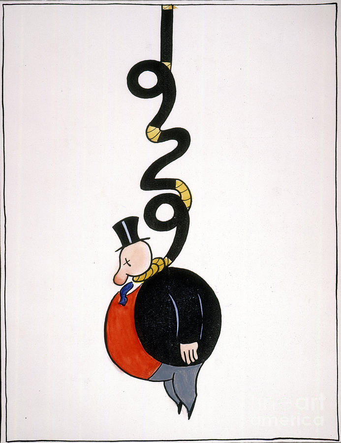Depression Cartoon Painting by Granger Depression Cartoon Painting by Granger