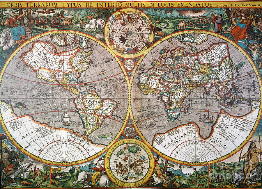 World Map, 1607 Painting by Granger - Fine Art America