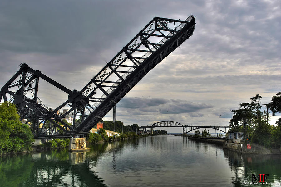 001 FERRY ST LIFT BRIDGE with PEACE BRIDGE in BACKGROUND Photograph by Michael Frank Jr