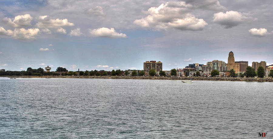 002 Cityscape By Sea Buffalo Ny Erie Basin Marina Photograph by Michael Frank Jr