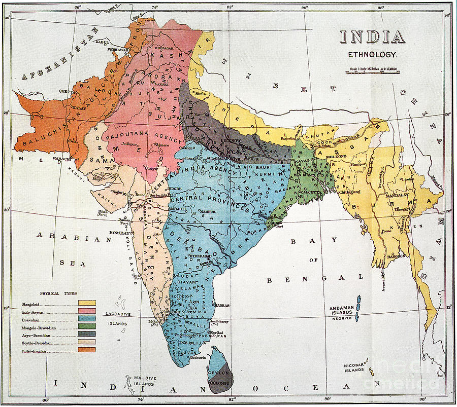 INDIA: MAP, 19th CENTURY #0032545 Painting by Granger