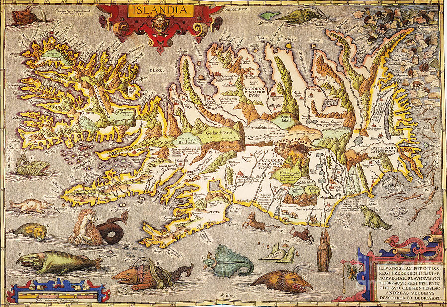 Iceland: Map, 1595 #0049031 Painting by Granger