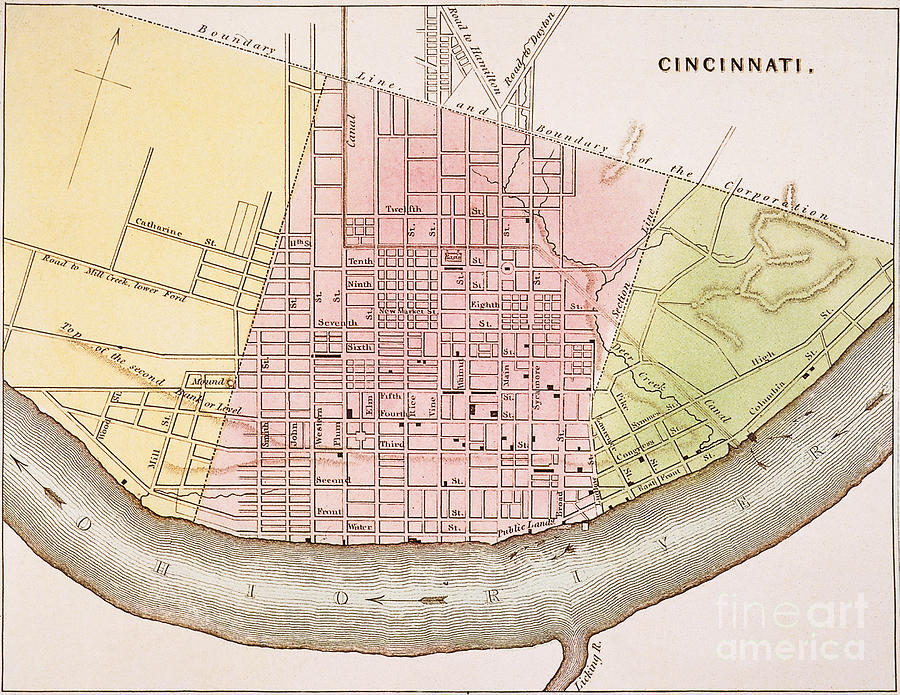 Cincinnati, Ohio, 1837 Drawing by Granger