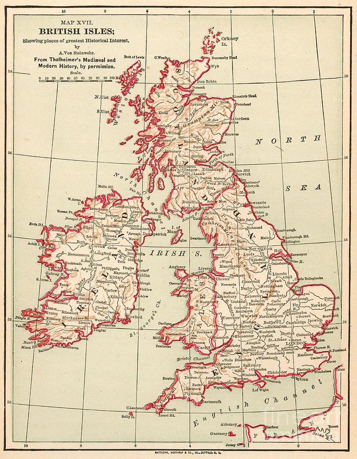 MAP: BRITISH ISLES, c1890 Painting by Granger - Fine Art America