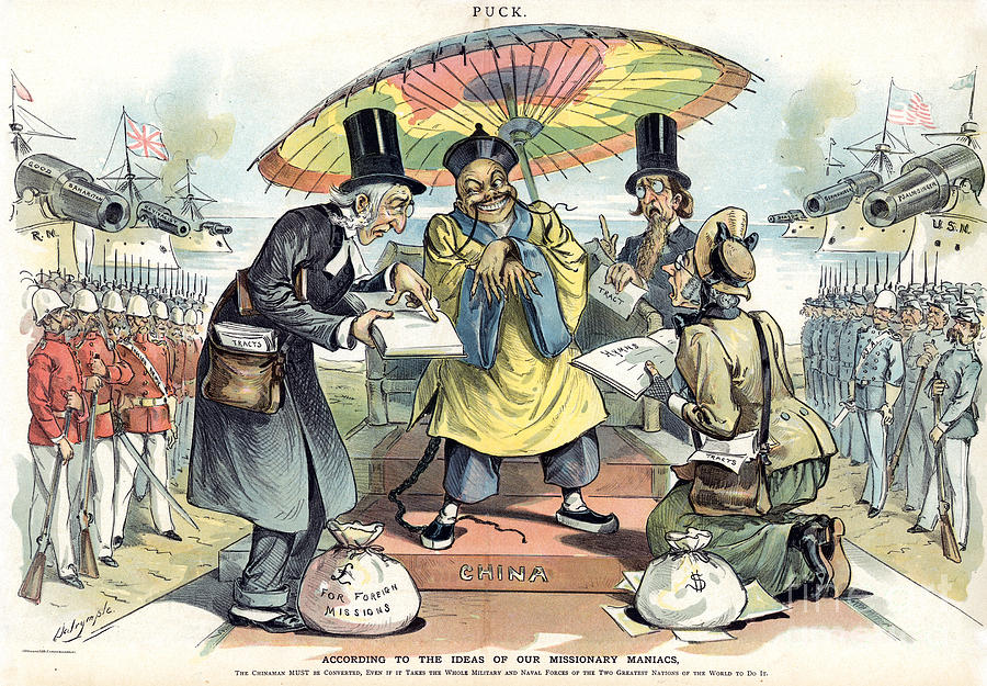 Missionary Cartoon, 1895 #0077266 Painting by Granger