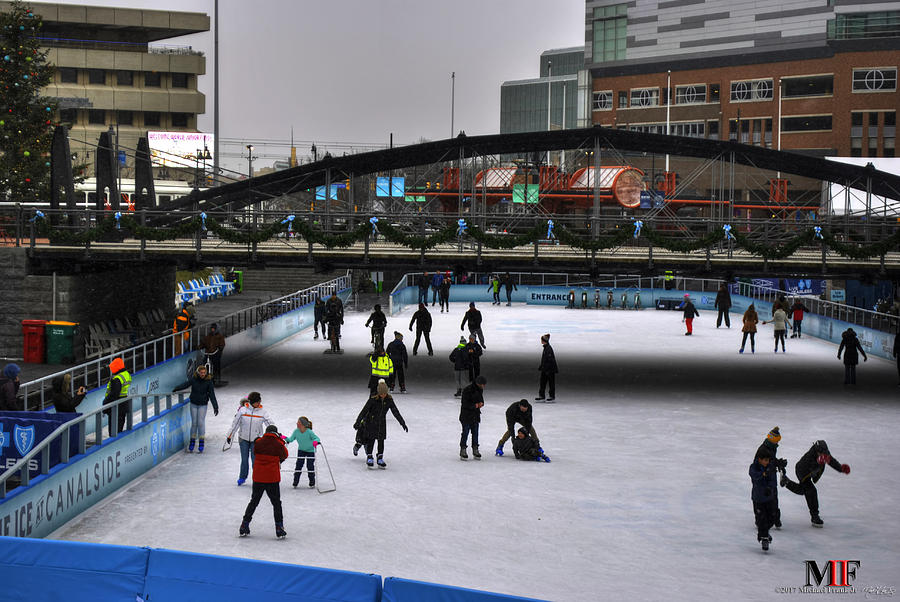 01 Canalside Ice Skaters 2017 Photograph by Michael Frank Jr