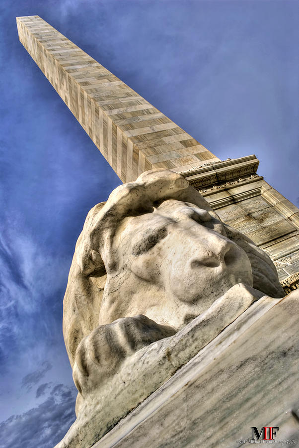 01 William Kinley Monument In Niagara Square Resting Lion Photograph by Michael Frank Jr