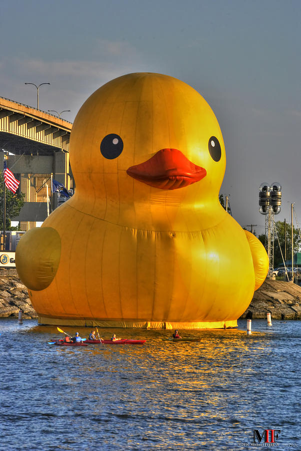 01 Worlds Largest Rubber Duck  At Canalside 2016 Photograph by Michael Frank Jr