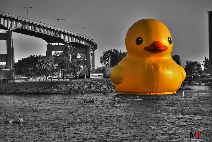 010 Worlds Largest Rubber Duck  At Canalside 2016 Photograph by Michael Frank Jr