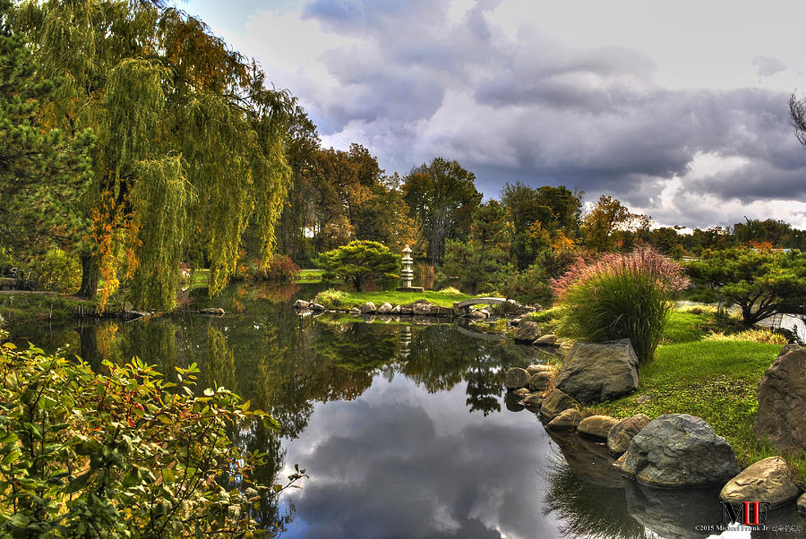 011 Autumn Reflections At The Japanese Garden Mirror Lake Photograph by Michael Frank Jr