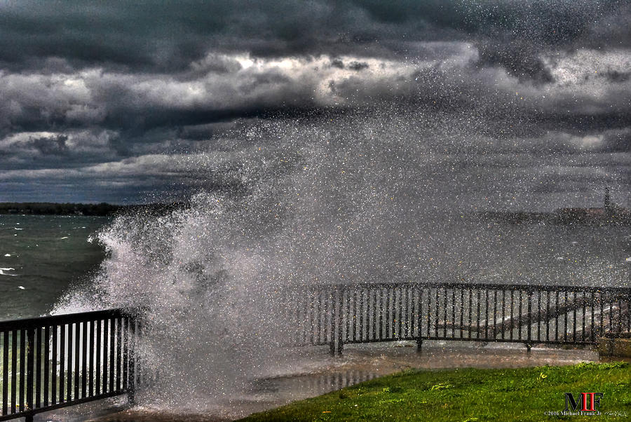 011 High Winds and Crashing Waves at Erie Basin Marina 14MAY16 Photograph by Michael Frank Jr