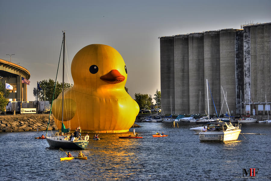 011 Worlds Largest Rubber Duck  At Canalside 2016 Photograph by Michael Frank Jr
