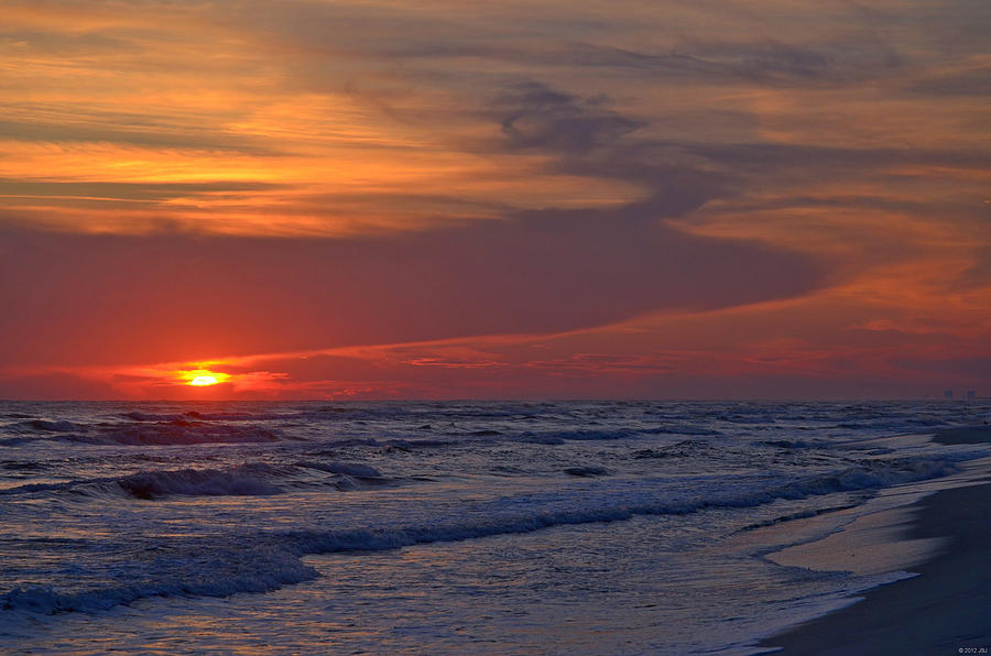 0112 Sunset Swirls on Navarre Beach Photograph by Jeff at JSJ Photography