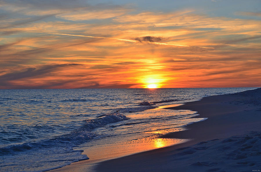 0115 Sunset Clouds on Navarre Beach Photograph by Jeff at JSJ Photography