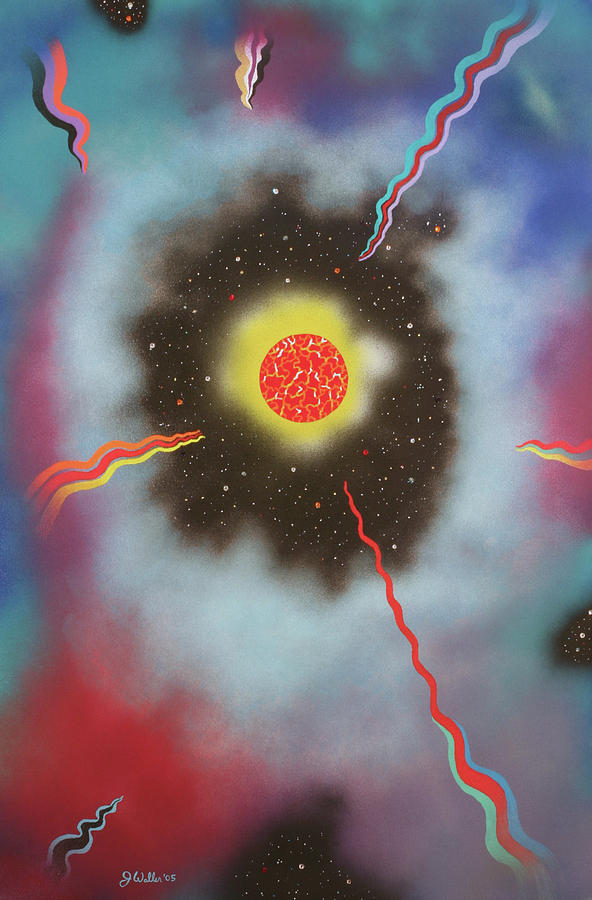 012 Red Sun 2 Painting by James D Waller