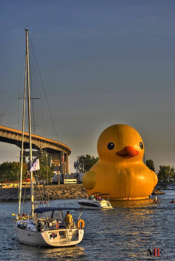 012 Worlds Largest Rubber Duck  At Canalside 2016 Photograph by Michael Frank Jr