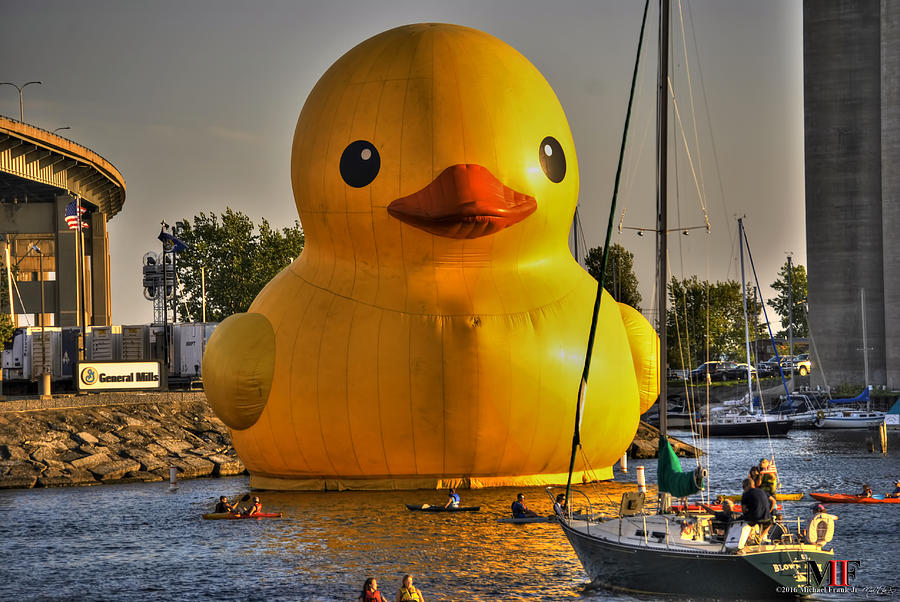 013 Worlds Largest Rubber Duck  At Canalside 2016 Photograph by Michael Frank Jr
