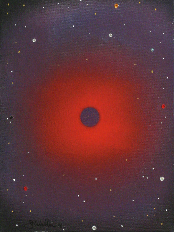015 Red Hole Painting by James D Waller