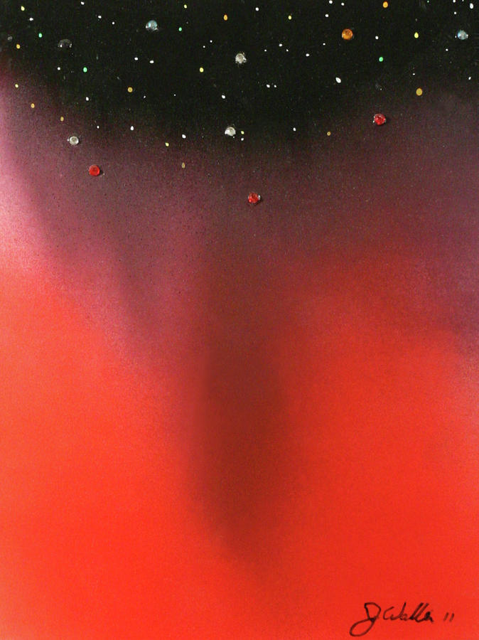016 Red Space Painting by James D Waller