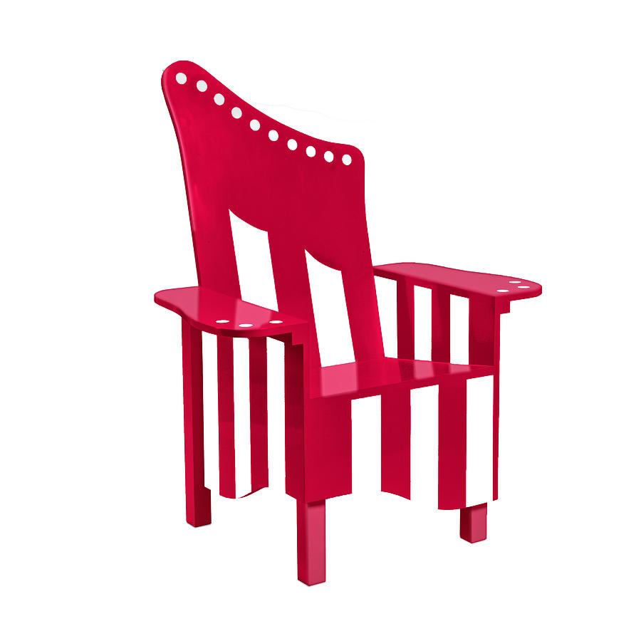 Red Beach Chair front view Photograph by Gary Warnimont