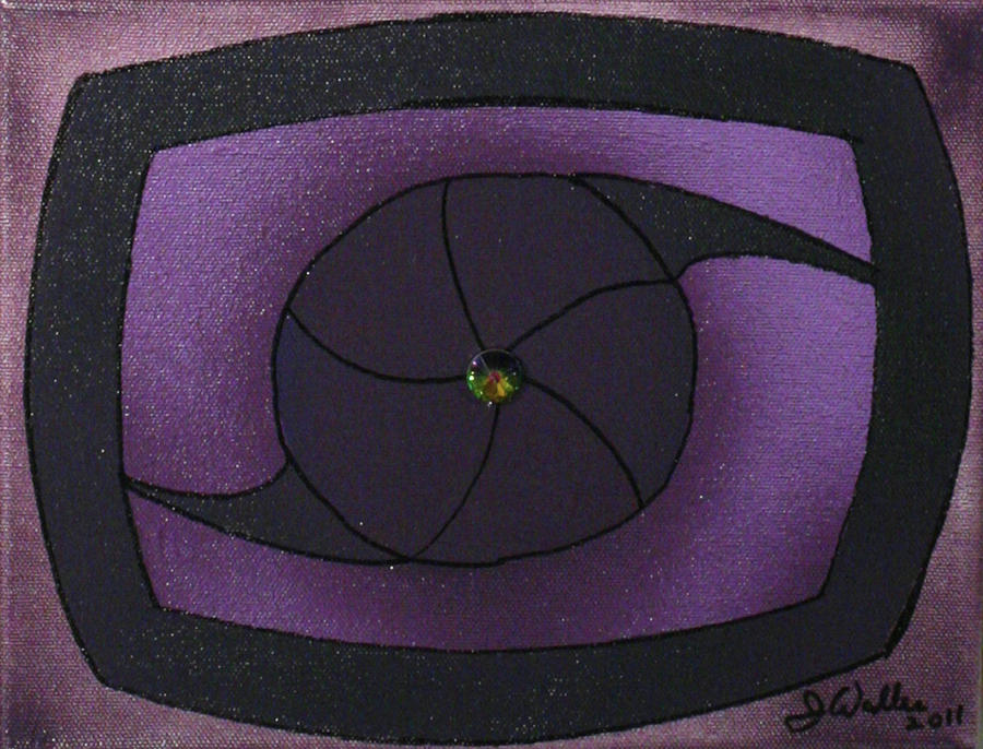 022 Triptych Purple Painting by James D Waller