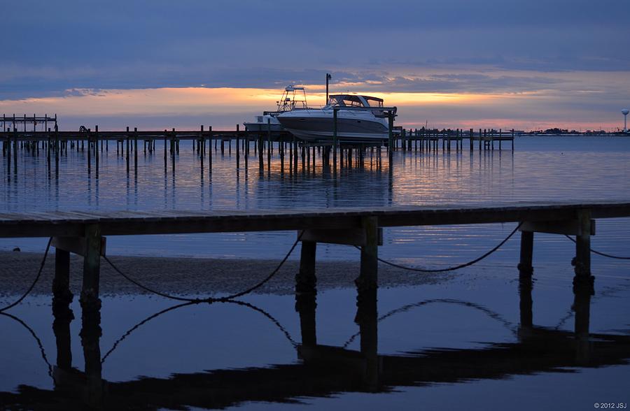 0225 Boats at Sunrise on Sound Photograph by Jeff at JSJ Photography