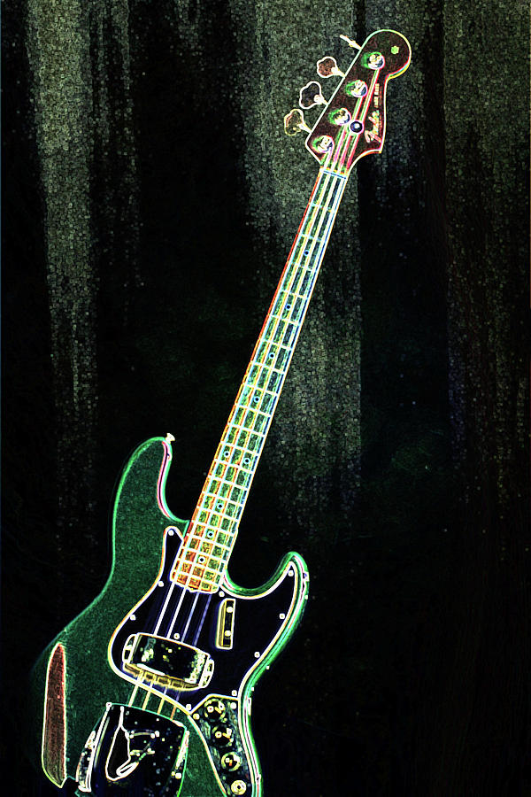 023.1834 Fender Jazz Bass Drawing Color #0231834 Photograph by M K Miller