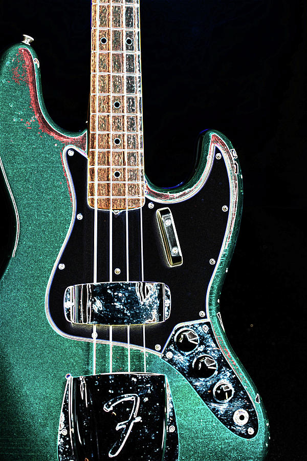 025.1834 Fender Jazz Bass Drawing Color #0251834 Photograph by M K Miller
